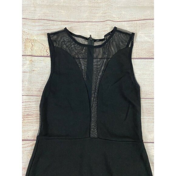 For Love And Lemons Black Slim Body Con Dress With Mesh Bodice - XS - Picture 2 of 12